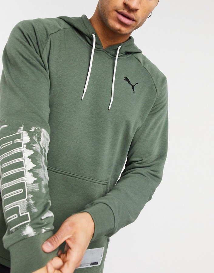 Puma Training knit hoodie in green - ShopStyle