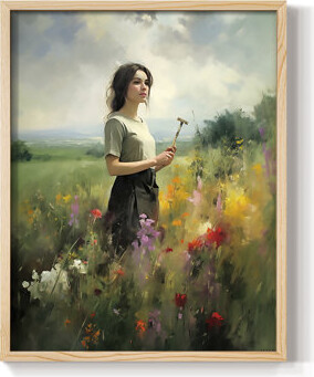 Lark Manor WOMEN Series CCCIV Framed Print - Solid Wood