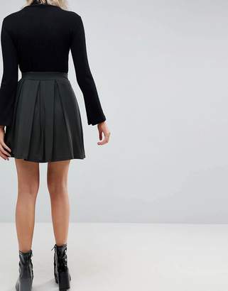 ASOS Design Mini Skater Skirt With Box Pleats