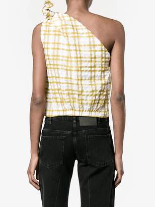 Rosie Assoulin checked on shoulder top