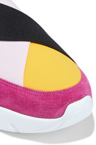 Thumbnail for your product : Emilio Pucci City Cross Neoprene And Suede Slip-on Sneakers