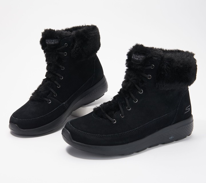 skechers black winter boots