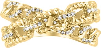Effy 14K Yellow Gold Diamond Ring - Size 7 - 0.17 ctw
