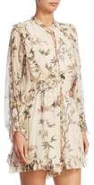 Thumbnail for your product : Zimmermann Frill Floral Silk Romper