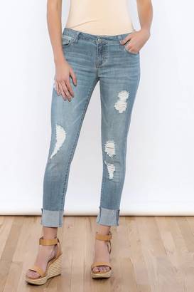 Celebrity Pink Cuffed Distressed Jeans