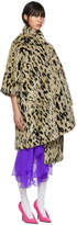 Thumbnail for your product : Balenciaga Beige Leopard Pulled Opera Coat
