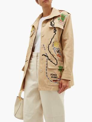 BEIGE Kilometre Paris - Our American Tour Patched Cotton Jacket - Womens Print
