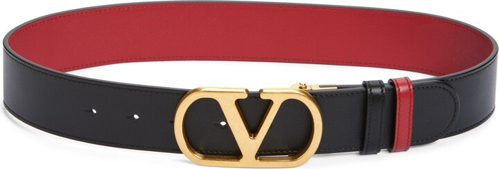 VLOGO Signature Reversible Leather Belt