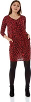 Thumbnail for your product : Roman Originals Women Animal Print Top Leopard Printed Tunic with Pockets Ladies Jersey Smart Blouse Casual 3/4 Sleeve Everyday Party Special Occasion Winter Spring Work Thick - Blue - Size 16