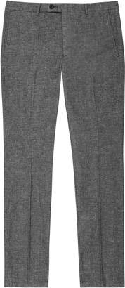 Reiss Equator - Textured Tailored Trousers in Dark Grey