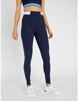 Thumbnail for your product : LNDR Womens Navy Blue Marvel Logo-Waistband High-Rise Leggings