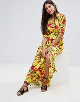 Thumbnail for your product : boohoo Floral Print Kimono Maxi Dress