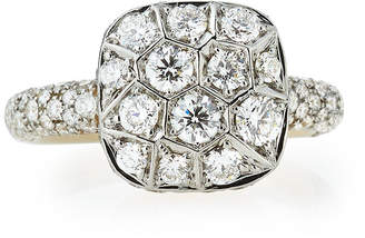 Pomellato Grande Nudo 18K White & Rose Gold Ring with Diamonds, Size 54