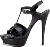 Thumbnail for your product : Saint Laurent Tribute Patent Platform Sandal, Black