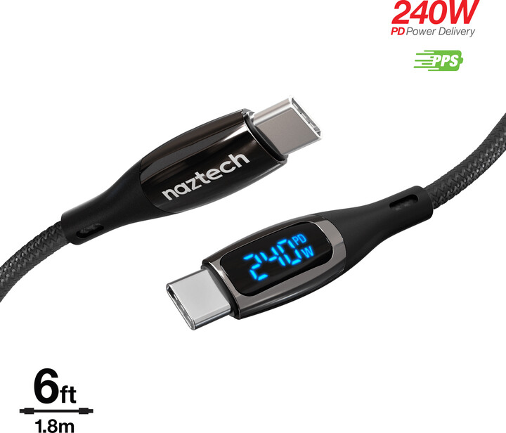 Naztech DigiWATT USB-C to USB-C Digital LED Cable 6ft