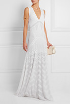 Thumbnail for your product : Roberto Cavalli Lace-paneled crochet-knit maxi dress