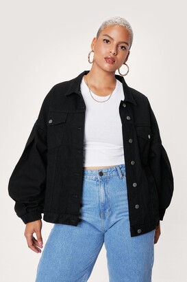 size 20 black denim jacket