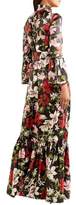 Thumbnail for your product : Erdem Stephanie Fluted Floral-print Silk-satin Gown