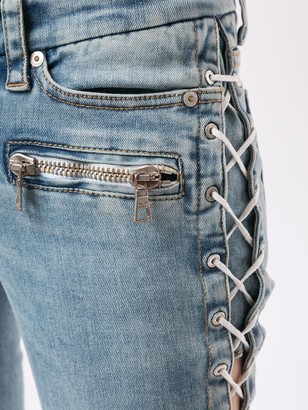 Unravel Project Lace-Up Skinny Jeans