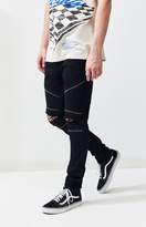 Thumbnail for your product : Pacsun PacSun Black Moto Zip Stacked Skinny Jeans
