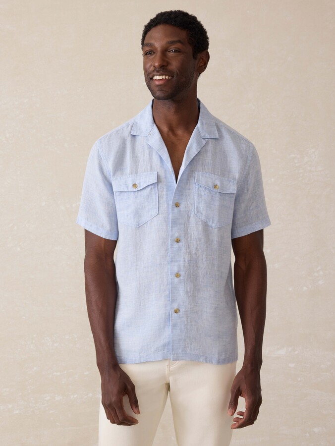 Faherty Short-Sleeve Reserve Basque Camp Shirt