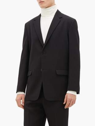 Jil Sander Single-breasted Wool-gabardine Suit Jacket - Mens - Black