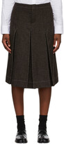 Thumbnail for your product : Maison Margiela Brown Wool Check Contrast Stitch Skort