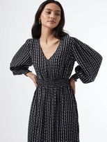 Thumbnail for your product : Dorothy Perkins Petite Mono Shirred Waist V Neck Midi Dress - Black