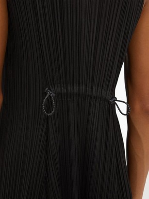 Pleats Please Issey Miyake Drawstring-waist Tech-pleated Dress - Black