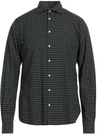 Hugo Boss Men's "Lance" Buffalo Check Cotton Button Up Shirt black&white Reg Fit 