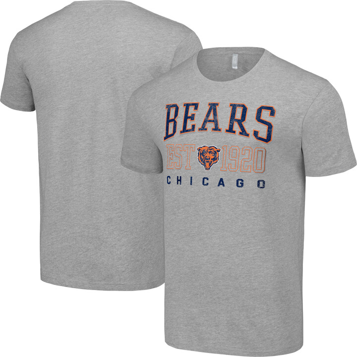 Men's Starter Heather Gray Chicago Bears Throwback Logo T-Shirt