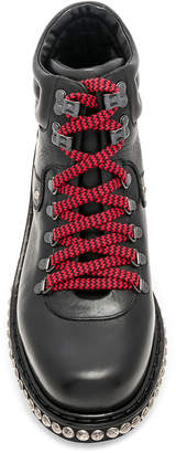 Alexander McQueen Leather Lace-Up Boots