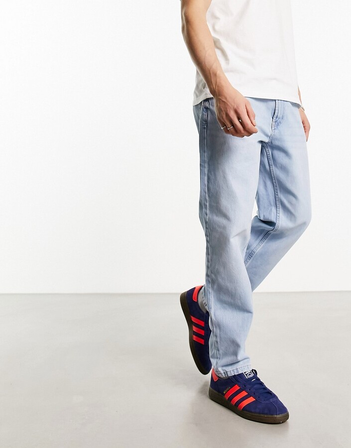 Bershka straight vintage jeans in light blue - ShopStyle