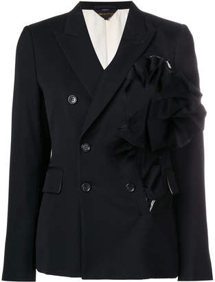 Comme des Garcons ruffle insert double-breasted blazer