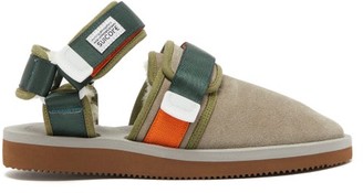 Suicoke Nots-mab Shearling-lined Velcro-strap Loafers - Womens - Grey Multi Suicoke Nots-mab Shearling-lined Velcro-strap Loafers - Womens - Grey Multi