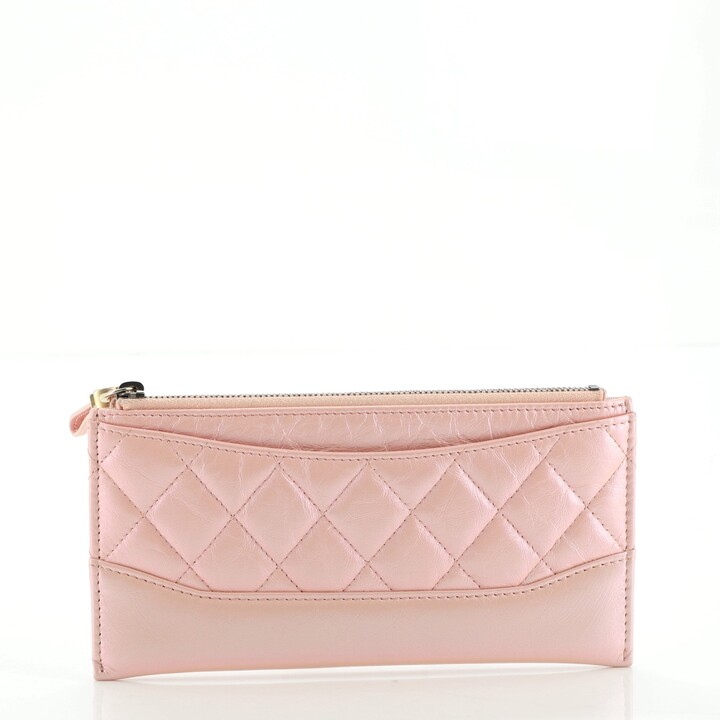 Chanel Gabrielle Zip Pouch Quilted Iridescent Calfskin Long - ShopStyle  Wallets & Card Holders