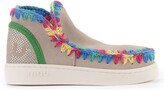 Thumbnail for your product : Mou Summer Eskimo Sneaker Ankle Boot In Grey Suede With Multicolor Details