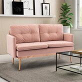 Thumbnail for your product : Mercer41 55.91" Wide Velvet Square Arm Sofa With Removable Cushions