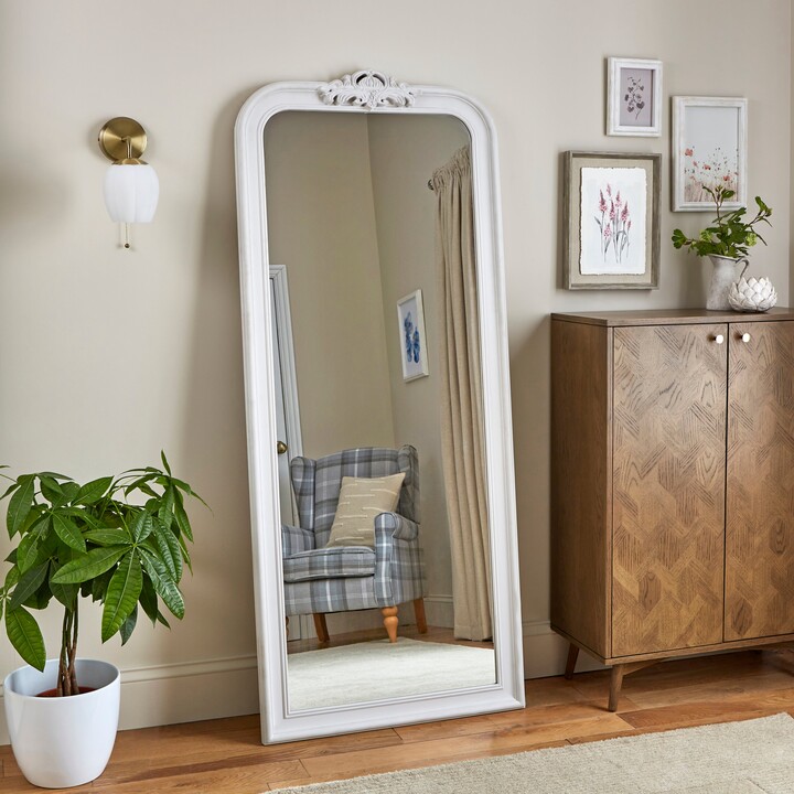 Dunelm Swept Curved Full Length Leaner Mirror White ShopStyle