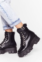 Thumbnail for your product : Nasty Gal Womens Walk It Like I Talk It Faux Leather Cleated Boots - Black - 3