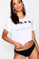 Thumbnail for your product : boohoo Beverly Hills Print Crop Beach Tee