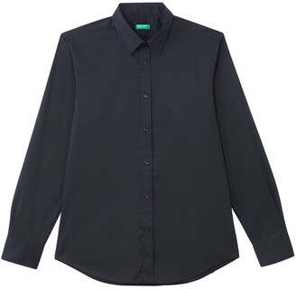 Benetton Cotton Mix Regular Fit Shirt with Long Sleeves