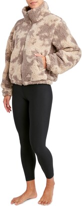 SAGE Collective Jet Setter Printed Teddy Faux Shearling Jacket