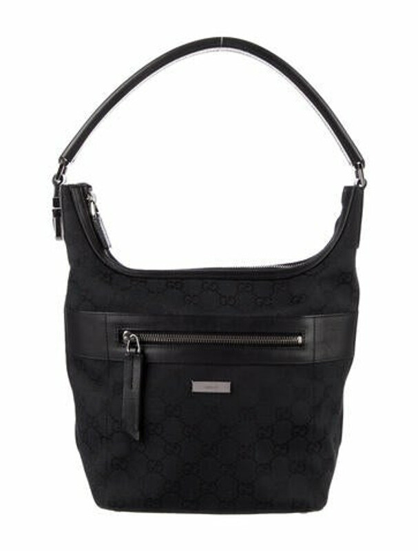 Gucci Vintage GG Canvas Shoulder Bag Black ShopStyle