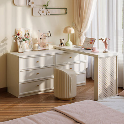Makeup Vanity with Light mirror,6 drawers,1 chair