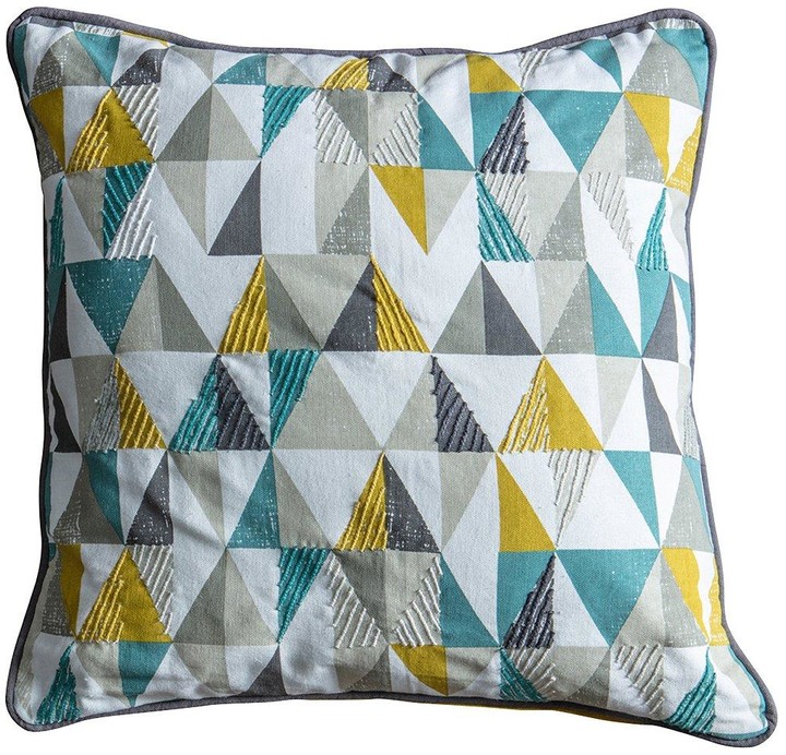 Gallery Lagom Scandi Triangle Cushion Teal And Ochre - ShopStyle