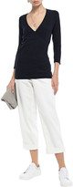 Thumbnail for your product : James Perse Wrap-effect Brushed Cotton-blend Jersey Top