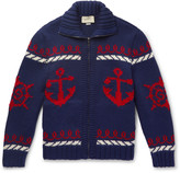 Thumbnail for your product : Gucci Relaxed Intarsia Wool Zip-Up Cardigan