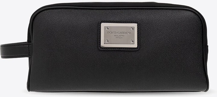 Dolce & Gabbana Logo Plate Nylon Vanity Pouch