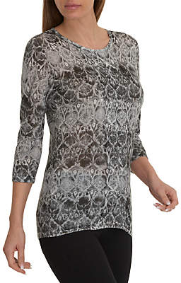 Betty Barclay Fine Knit Muted Floral Tunic Top, Grey